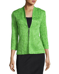 Ming Wang 34 Sleeve Knit Jacket Green