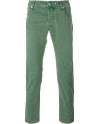 Jacob Cohen Checked Pattern Slim Fit Jeans