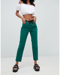 Pull&Bear Mom Jeans In Green