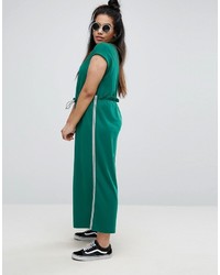Asos Curve Curve Jersey Jumpsuit With Tape Detail In Rib