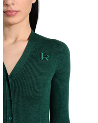 Rochas Logo Wool Knit Cardigan