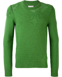 Green Knit Crew-neck Sweater