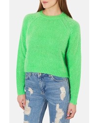 Green Knit Cropped Sweater
