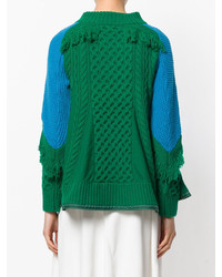 Sacai Trellis Knit Frayed Sweater