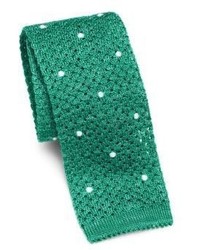 Isaia Dot Knit Cotton Tie