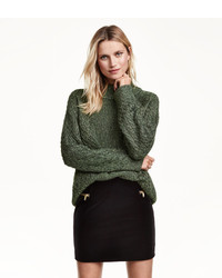 H&M Glittery Knit Sweater Dark Green Ladies