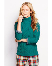 Classic Lofty Aran Cable Sweater Navyxl