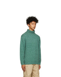 Beams Plus Green Wool And Cashmere Turtleneck