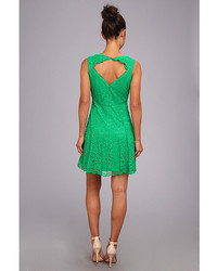 Maggy London Lace Open Back Fit And Flare Dress