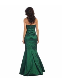 Unique Vintage Emerald Green Strapless Sweetheart Lace Mermaid Long Dress