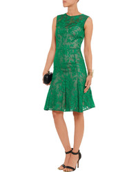 Erdem Pleated Lace Embroidered Tulle Dress