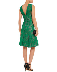 Erdem Pleated Lace Embroidered Tulle Dress