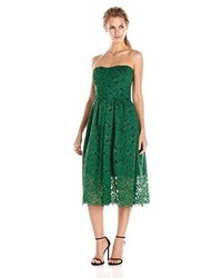 Vera Wang Bustier Green Lace Dress
