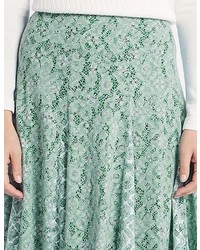 Marks and Spencer Cotton Rich Floral Lace A Line Midi Skirt
