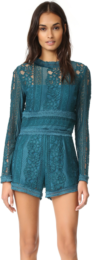 green lace playsuit