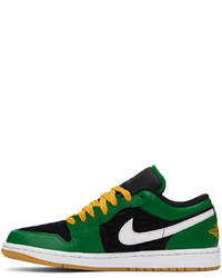 NIKE JORDAN Black Green Air Jordan 1 Low Se Sneakers