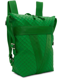 Bottega Veneta Green Intrecciato Backpack