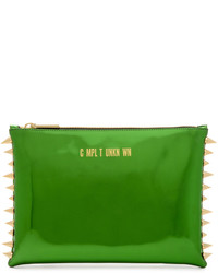 C Mpl T Unkn Wn Green Metal Clutch Bag