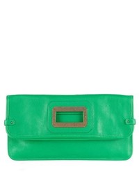 Tomas Maier Fold Over Leather Clutch