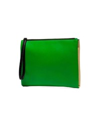 Marni Green And Yellow Two Tone Leather Clutch