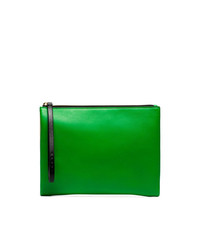 Marni Green And Yellow Two Tone Leather Clutch