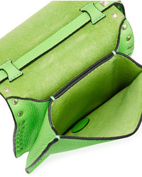 Valentino Leather Rockstud North South Shoulder Bag Lime Green