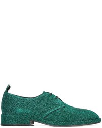 Green Leather Derby Shoes