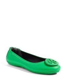 Green Leather Flats