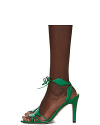 Gucci Green Gianta Leave Heeled Sandals