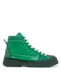 JW Anderson Panelled Contrast Stitch High Top Sneakers
