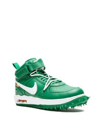 Nike X Off White Air Force 1 Mid Pine Green Sneakers