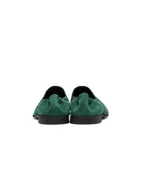 Haider Ackermann Green Gathered Babouche Loafers