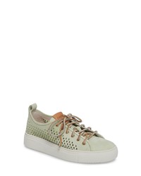 Green Leather Low Top Sneakers