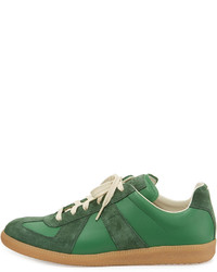 Maison Margiela Replica Suede Leather Low Top Sneaker Green