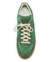Maison Margiela Replica Suede Leather Low Top Sneaker Green