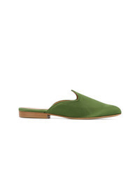 Green Leather Mules