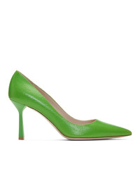 Miu Miu Green Crackled Leather Heels