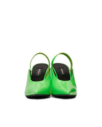 Misbhv Green Vinyl Slingback Slicer Pump Heels