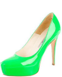 Brian Atwood Neon Patent Leather Pumps