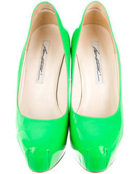 Brian Atwood Neon Patent Leather Pumps