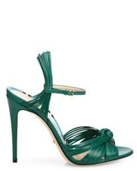 Gucci Allie Knotted Leather Ankle Strap Sandals