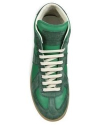 Maison Margiela Replica Leather Suede Mid Top Sneakers
