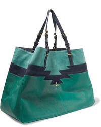 Jerome Dreyfuss Jrme Dreyfuss Maurice Leather And Suede Tote Green
