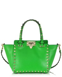 Valentino Rockstud Green Leather Mini Tote Bag