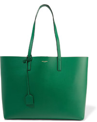 Saint Laurent Shopping Large Leather Tote Forest Green