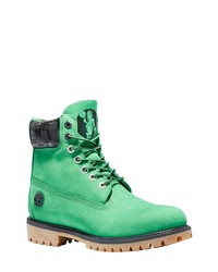 Green Leather Work Boots