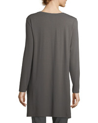 Eileen Fisher Long Sleeve Lightweight Viscose Jersey Tunic Plus Size