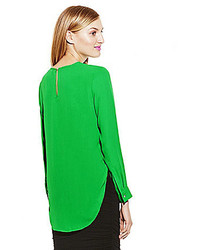 Vince Camuto Center Pleated Long Sleeve Blouse