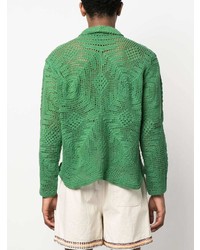 Bode Long Sleeved Crochet Knit Shirt