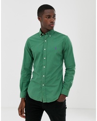 Polo Ralph Lauren Slim Fit Gart Dyed Shirt With Collar In Green
